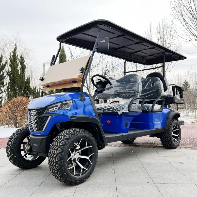 2024 Nuovo Design 4 6 Posti Golf Cart 5000W Motore Con Gas O Energia Elettrica 4 Ruote Carrello Da Golf Elettrico Solare