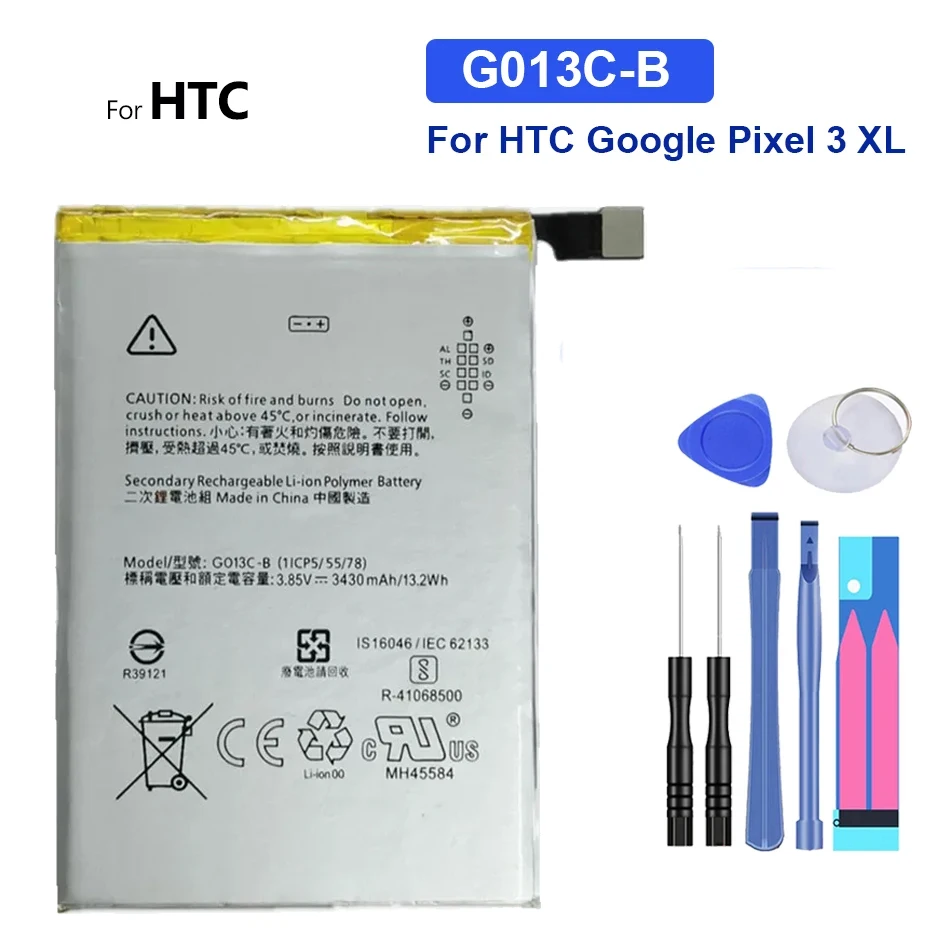 

G013C-B 3430mAh Replacement High Quality Mobile Phone Battery For HTC Google Pixel 3 XL 3XL Pixel3 Smartphon Batteries