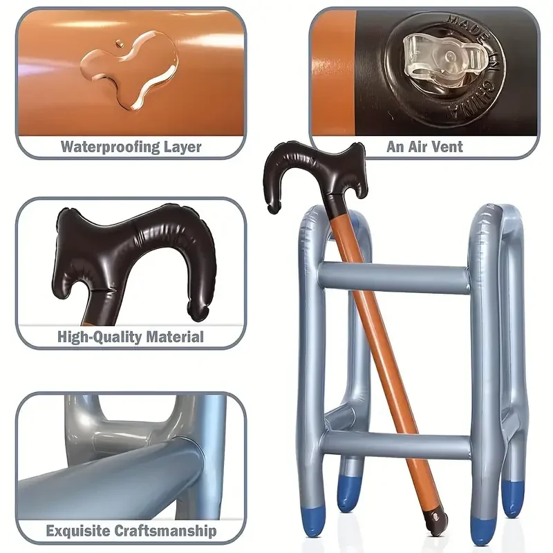 inflatable walking aid crutch Halloween and Christmas props for the disabled handrails and simulated walking frames