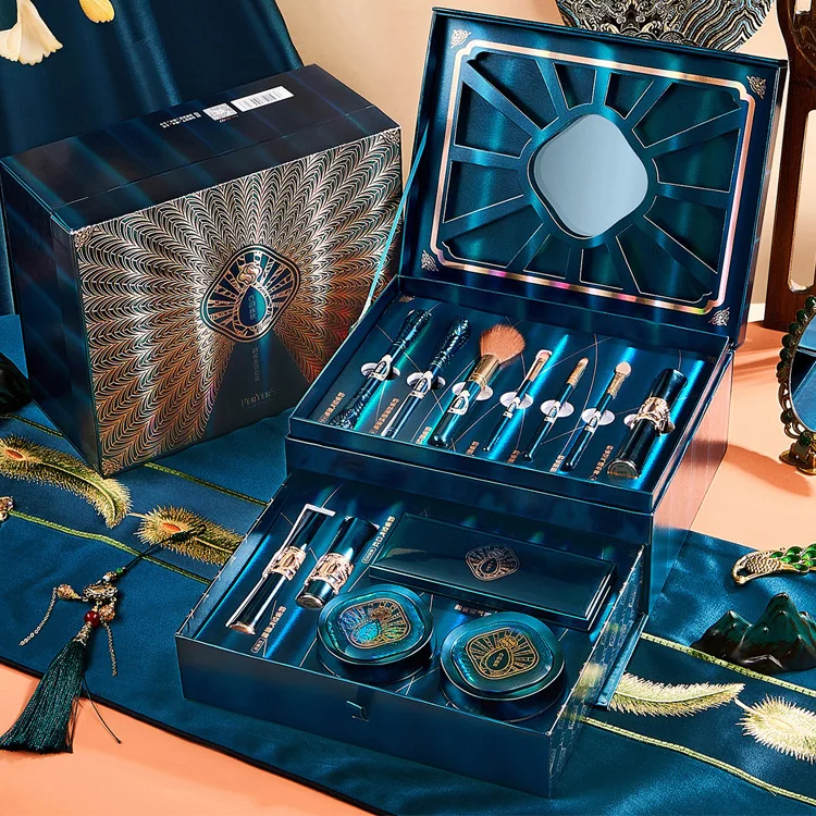 12pcs Makeup Cosmetic Set Lipstick Eye Shadow Mascara Gift Box Face Powder Air Cushion BB Cream Eyeliner Makeup Cosmetic 2