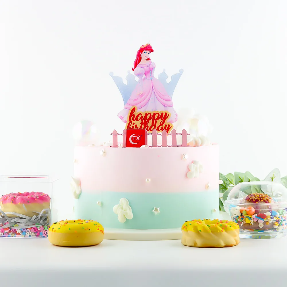 Disney Princess Themed Kids Birthday Party Cake Decorating Cards Cartoon  Anime Princess Belle Plug-In Party Dress Up Accessories - AliExpress