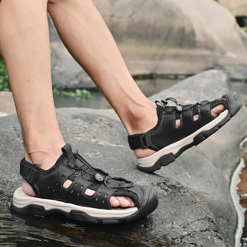 Summer Men's Sandals New Outdoor Non-slip Hiking Shoes Comfortable Lightweight Men's Roman Shoes Breathable