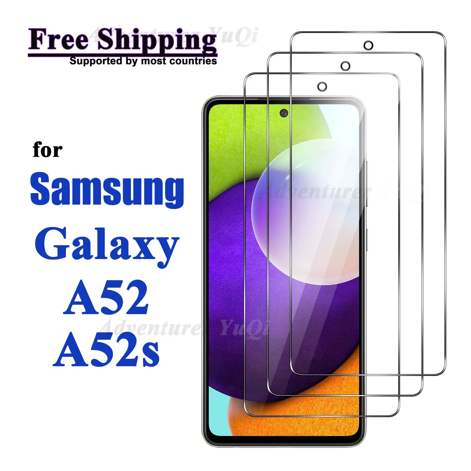 

Screen Protector For Galaxy A52 A52s 5G Samsung, Tempered Glass HD 9H Hight Aluminum Anti Scratch Case Friendly Free Shipping