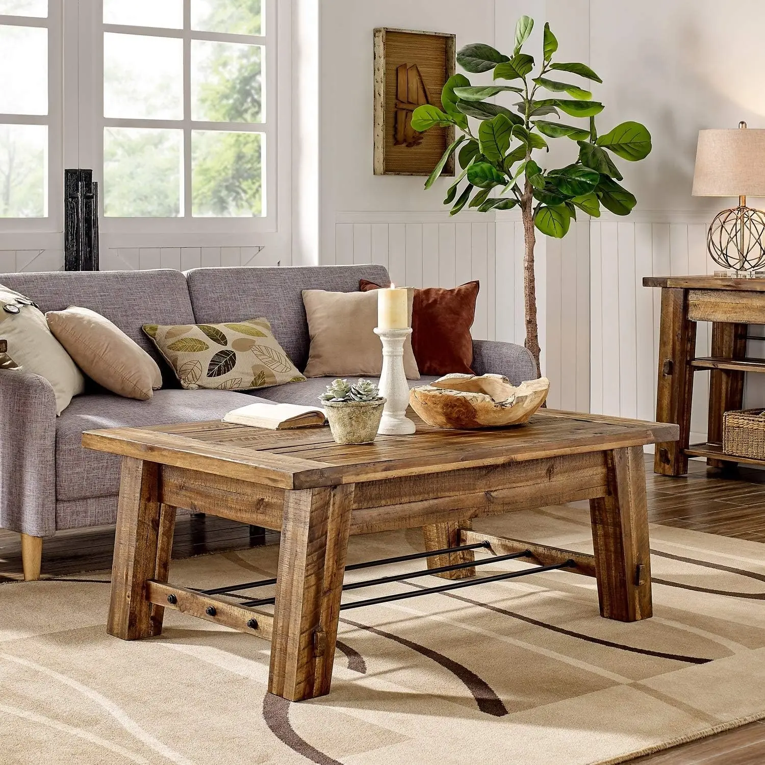 

Furniture Durango 48" L Industrial Wood Coffee Table