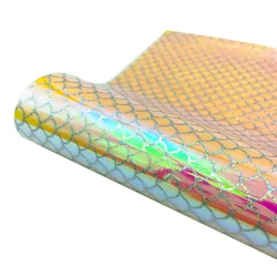 Holographic Rainbow Adhesive Vinyl for Indoor & Outdoor Holiday Decorations (Pink Mermaid)