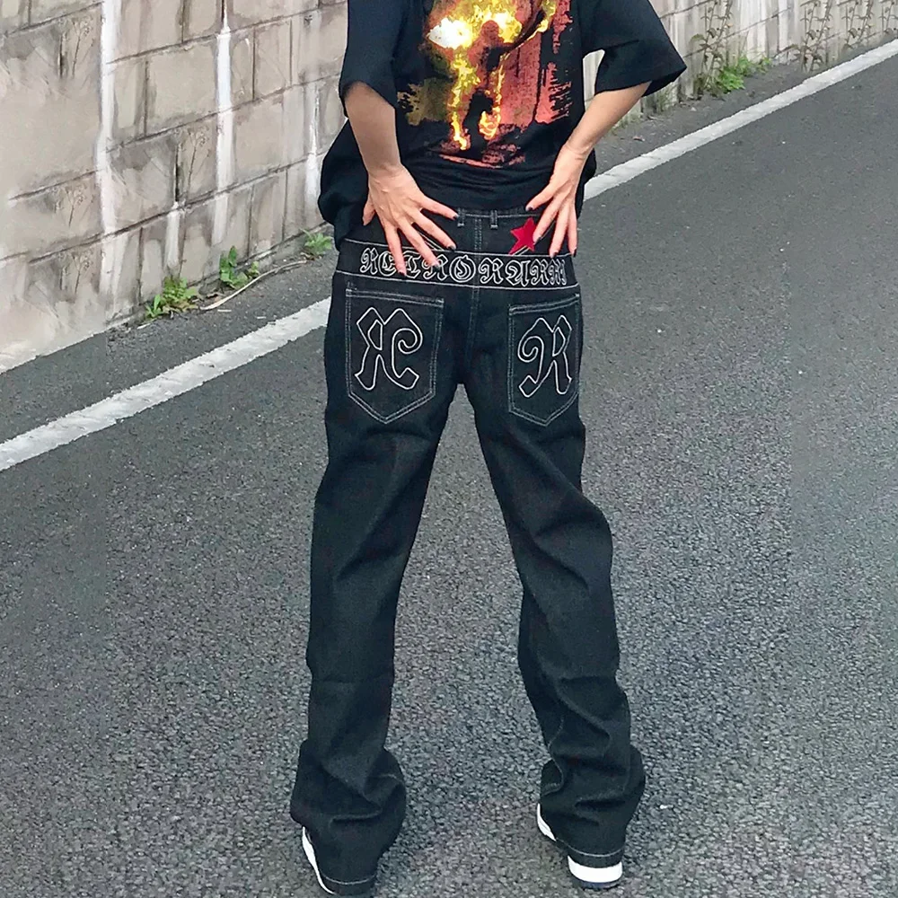 Wide Leg Mens Baggy Hip Hop Jeans *'s High-Waisted Wide-Leg Jeans