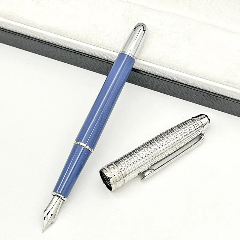 TS MB 163 Ice Blue Rollerball / Fountain Pen 3D Carving Pattern Luxury Stationery With Serial Number