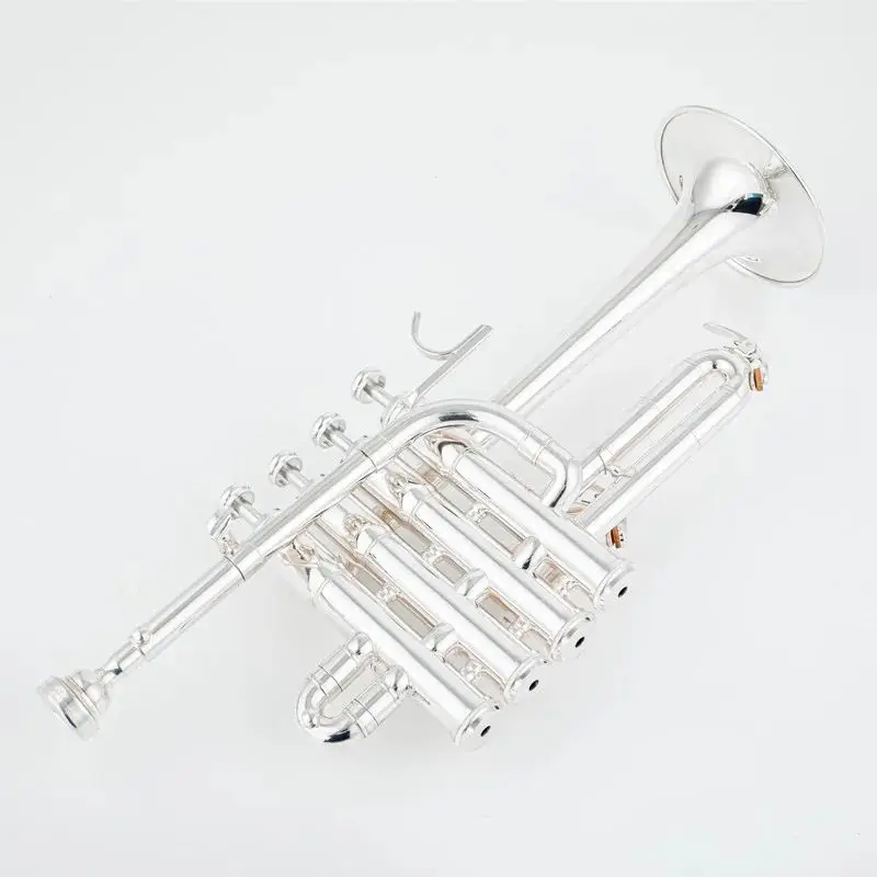 Professional High trumpet Bb Piccolo Trumpet Brass Gold Silver Lacquer Surface Trumpet High Quality Monel Piston
