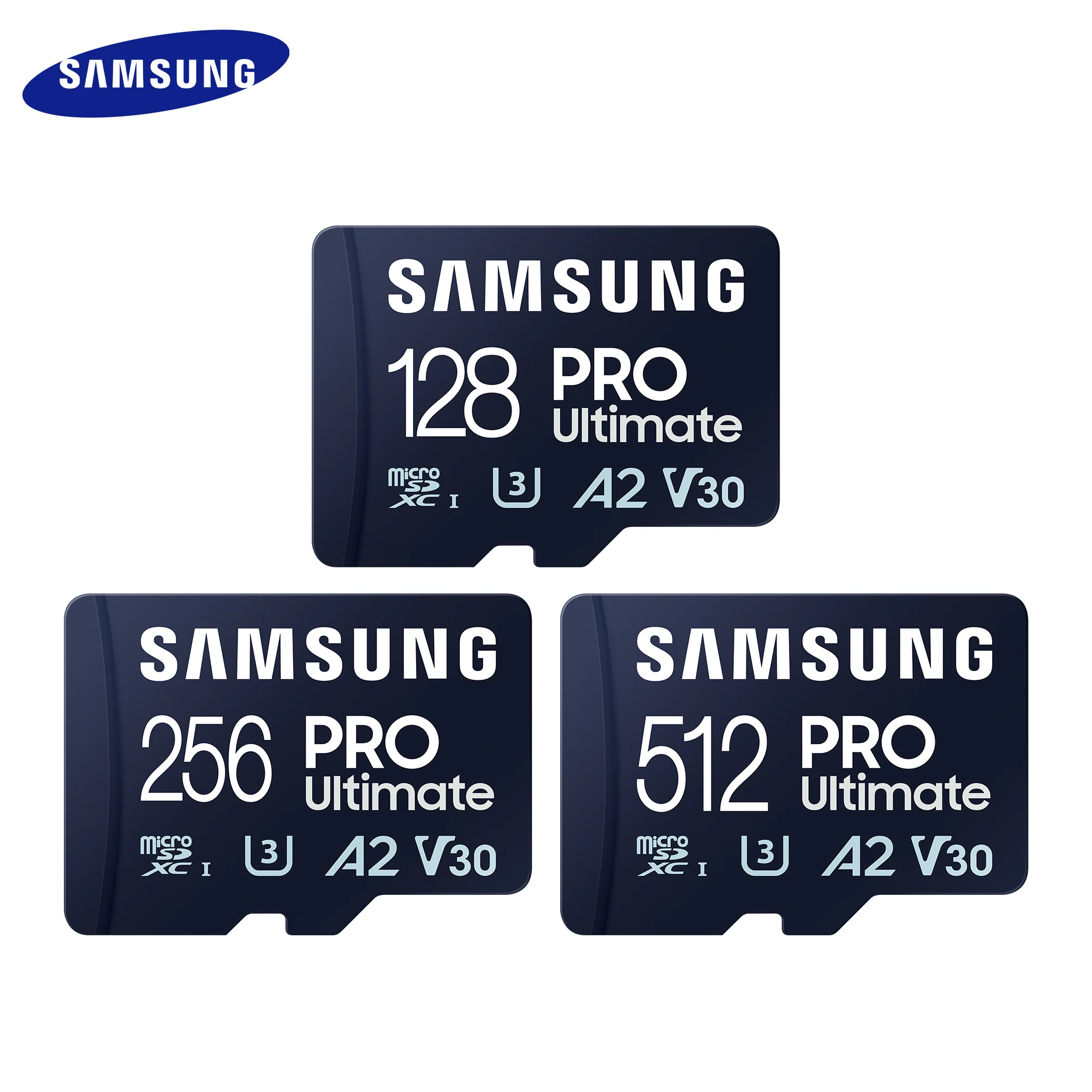 Samsung PRO Ultimate 512 Go SDXC, Carte mémoire Blanc/Bleu, UHS-I U3,  Classe 3, V30, lecteur de carte inclus