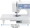 Sewing and Quilting Machine, Computerized, 165 Built-in Stitches, LCD Display, Wide Table, 8 Included Presser Feet, White, 20x12 2