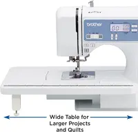 Sewing and Quilting Machine, Computerized, 165 Built-in Stitches, LCD Display, Wide Table, 8 Included Presser Feet, White, 20x12 2