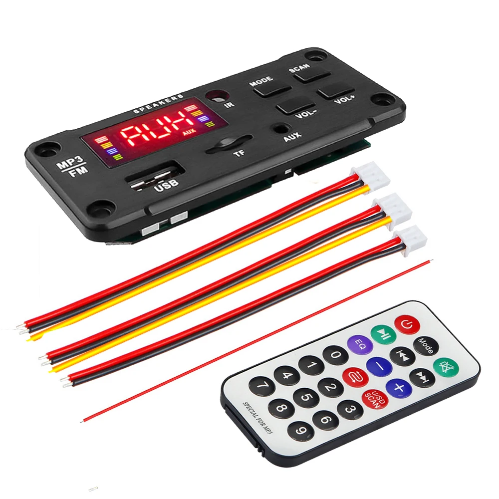 Wireless Bluetooth MP3 WMA Decoder Board Audio Module Music Player Support USB TF AUX FM Audio Radio Module For Car Accessories