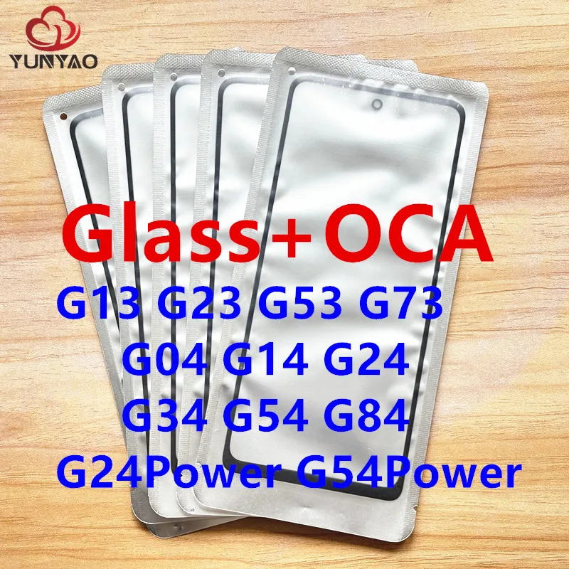 Substituição exterior da lente do vidro da tela táctil, ajuste para Motorola Moto G13, G23, G53, G73, G04, G04S, G14, G24, G34, G54, G64, G84, 5 PCes pelo lote