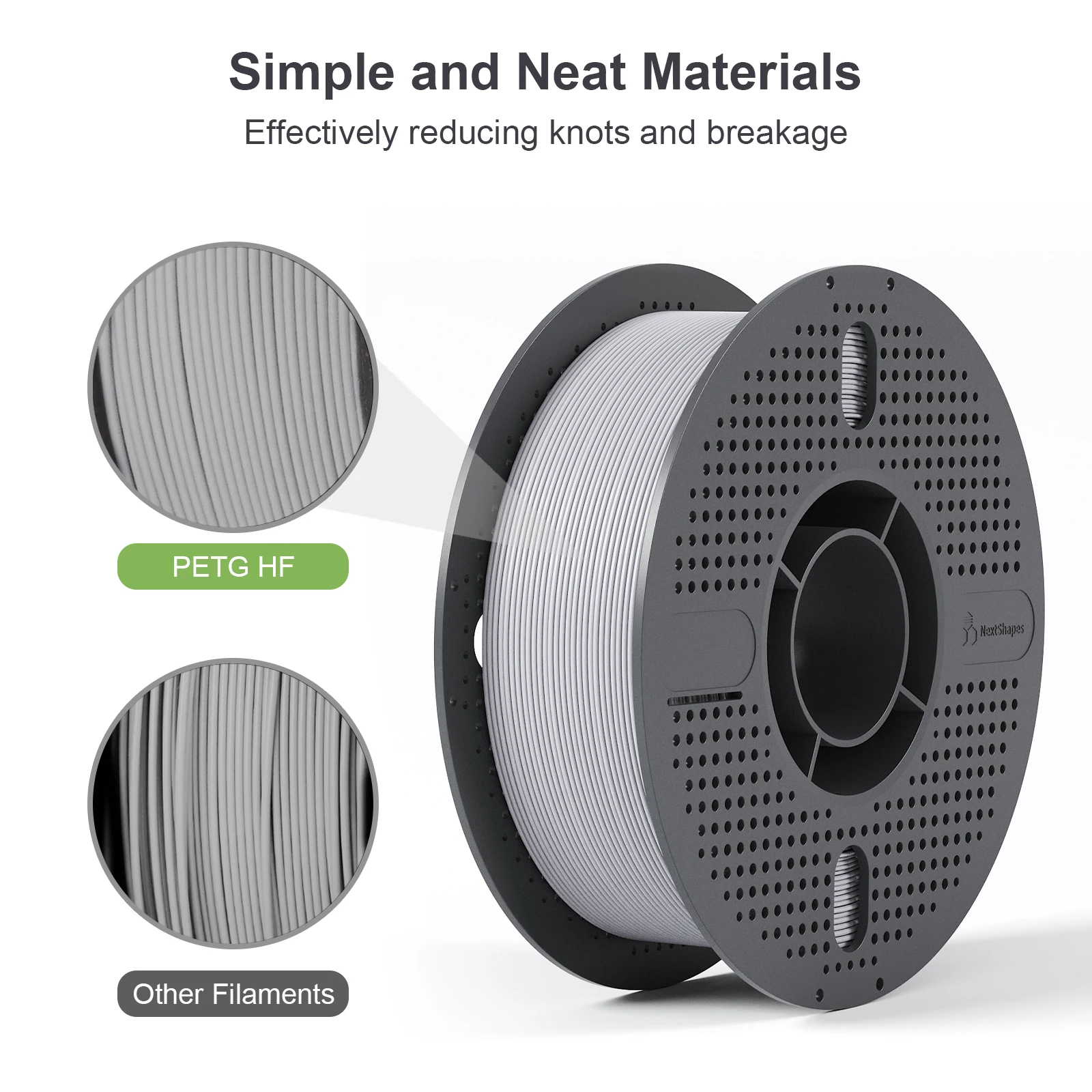 NextShapes PETG 3D 프린팅 필라멘트 세트 - 1.75mm 고투명도 흰색 허용오차 ±0.02mm DIY 선물 인쇄에 적합