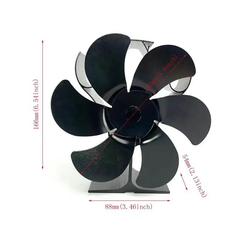 Вентилятор для камина теплопитание 6 листьев циркулирующего теплого воздуха вентилятор для камина Тихая циркуляция алюминиевая термоэлектрическая ручка