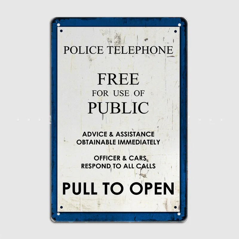Tardis Door Plate Metal Tin Sign Truck Indoor And Outdoor Home Bar Coffee Kitchen Wall Decoration