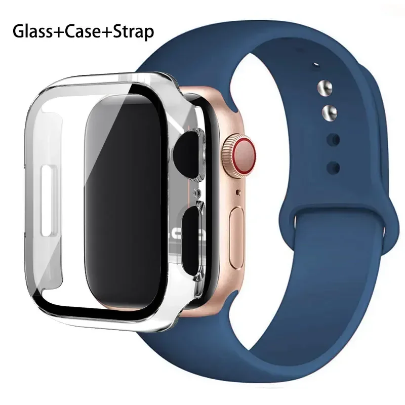 Premium Silicone Sport Band with Glass and Protective Case