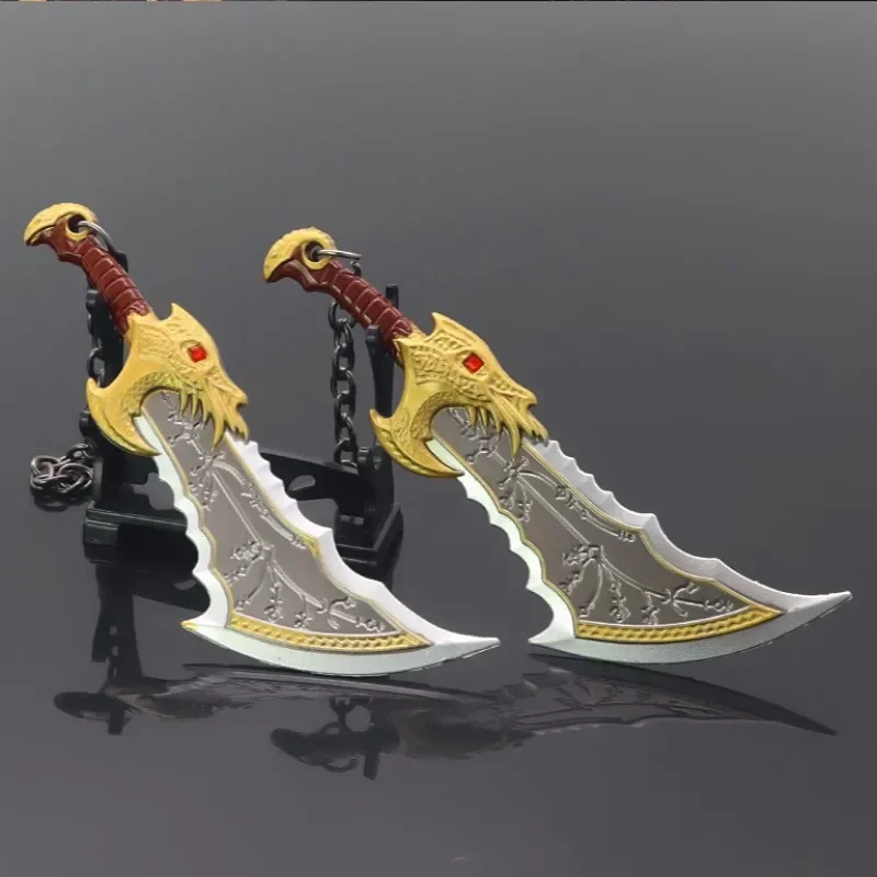 15cm God of War Game Metal Weapon Model Ragnarok Kratos Weapon Blades of Chaos Runic Double Blade  Sword Samurai Gifts Toys Boys 3