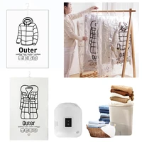 Hanging Squeezable Storage Bag Dustproof Hang Transparent Vacuum Bag Space Saving for Clothes Down Overcoat 1