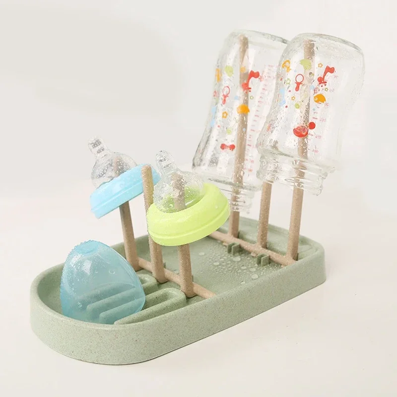 Green Multifunctional Portable Drying Frame Baby Bottle Holder Removable Drainage Stand Nipple Feeding Cup Holder