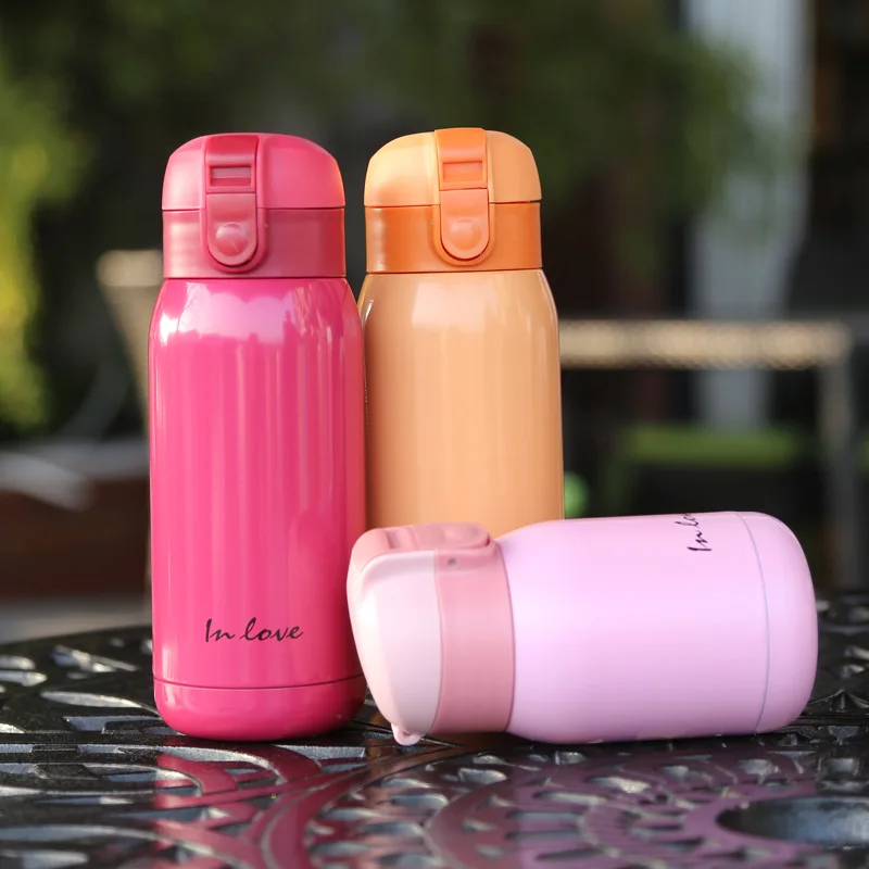 420ml Kids Thermos Cup Cartoon Hot Water Bottle Stainless Steel