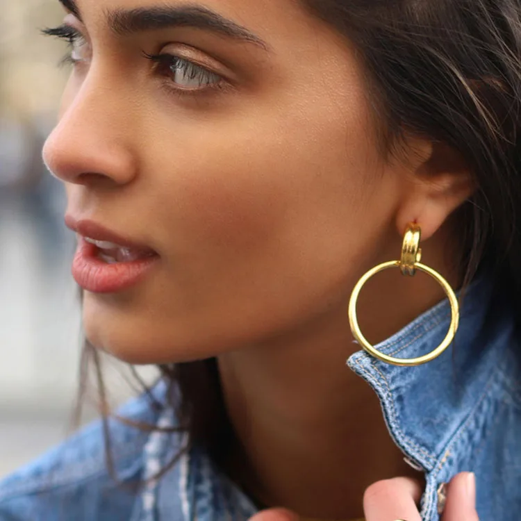 

Французские фирменные дизайнерские большие круглые серьги-гвоздики с подвеской для пирсинга, роскошные подвески для женщин, ювелирные изделия для ушей, подарок