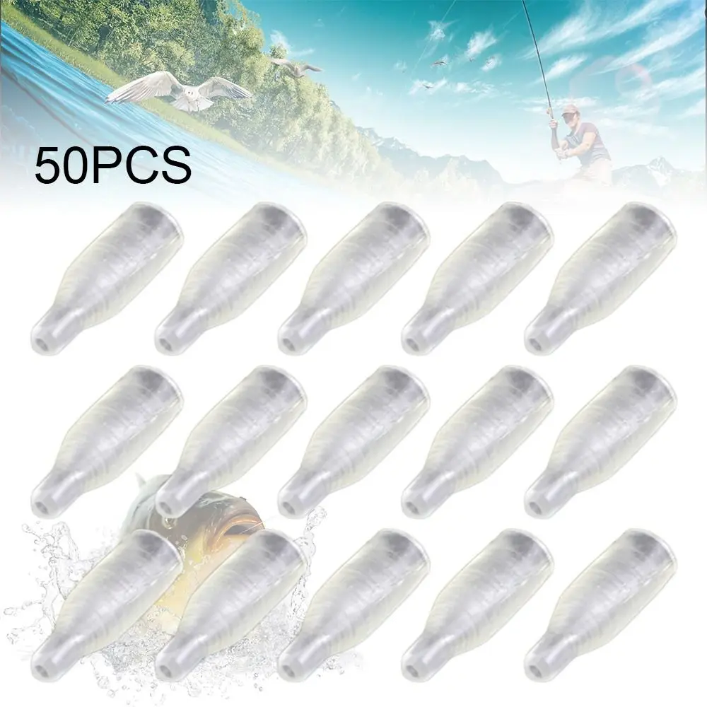 50PCS Fish Tackle Terminal Tackles Angling Supplies Tail Rubber Tubes cap Fixed Lines For Carp Fishing Cones Rigs Sleeve