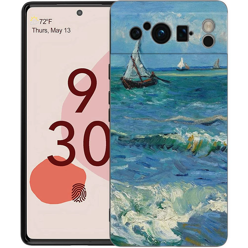 Claude Monet Garden Art Soft TPU Bumper Phone Case - Black Cover