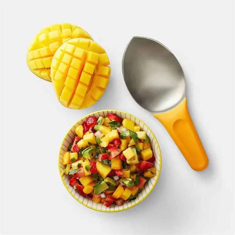 Multifunctional Mango Slicer Fruit Pulp Separator Avocado Splitter Cutter Corer Tool Spoon Fruit Spoon Diced for Kitchen Tools