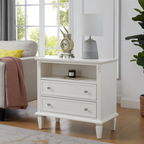 Monterey 6 Drawer Double Dresser and Nightstand Set (White) 3