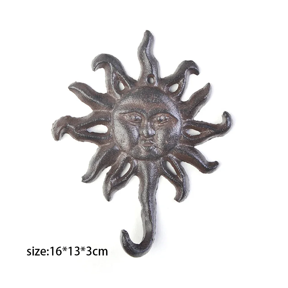 1 PC Decorative Wall Mounted Antique Metal Wall Hooks Vintage Hook Hanger Rustic Cast Iron Nautical Key Coat Hooks Rack