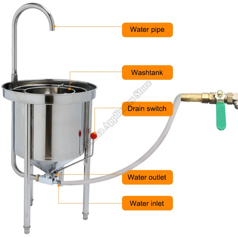 Rice Washing Machine Commercial Automatic Stainless Steel 25KG Large Hydraulic 110V/220V Corn Wheat Cleaning Maker 3