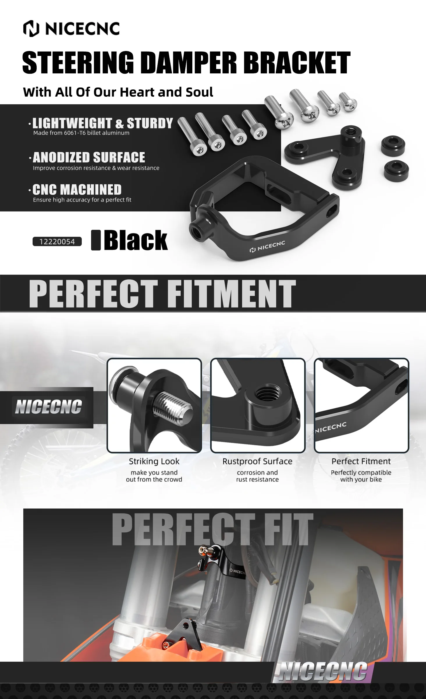 Für 2025 2024 2023 KTM SX 125 XC 250 300 SX-F 450 Facotory Edition XC-F 350 250 Lenkungsstabilisator Dämpfer Montagehalterung CNC – Detail 7