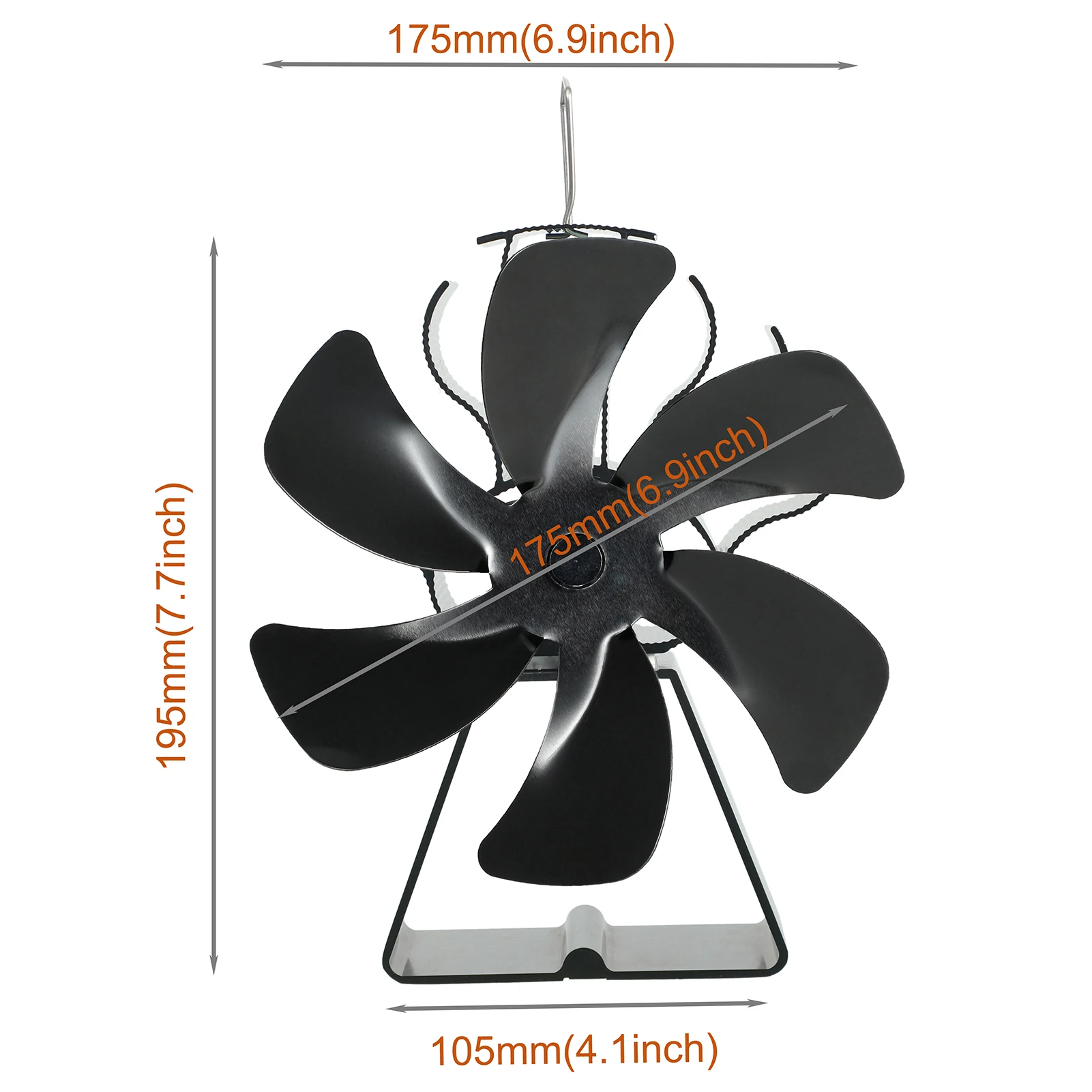 Stove Fan Fireplace Fan Heat Powered Wood Log Burner Fan Eco-Friendly Heat Circulation Stove Fan For Wood Log Burner Fireplace