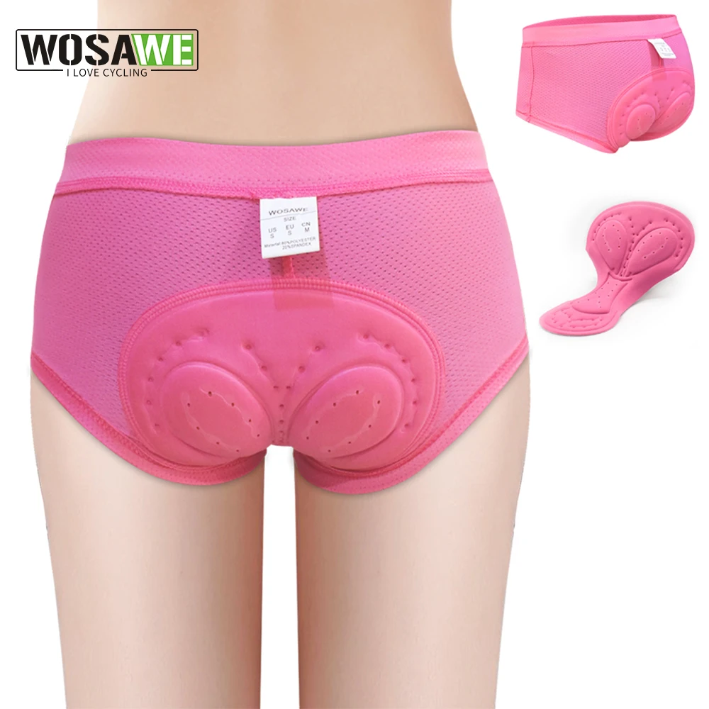 WOSAWE Cycling Shorts Bike Underwear Women 3D Gel Padded Breathable  Underpants