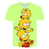 Disney The Simpsons Family Men's T Shirts 3d Printed Cartoon Graphic Summer Fashion Short Sleeve Loose Tops Tees Men Clothing 6
