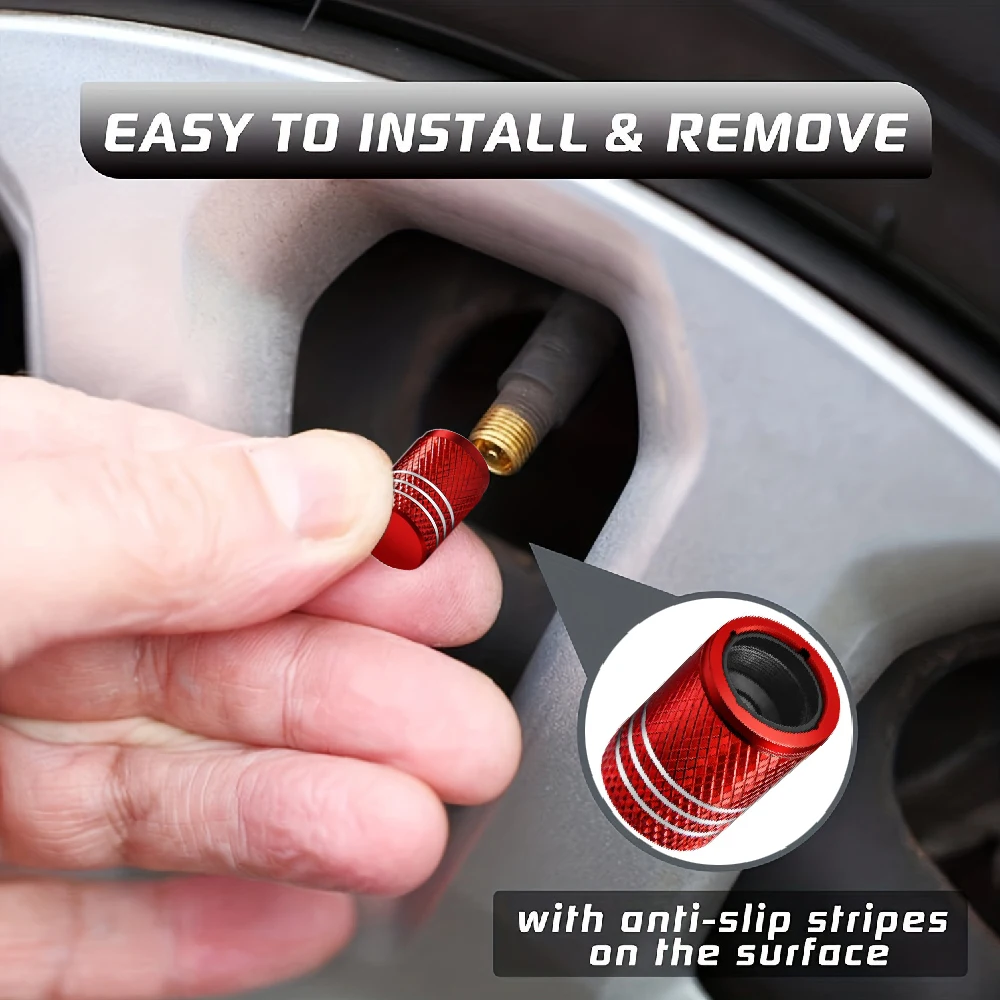 4개 타이어 밸브 스템 캡, 부식 방지, 누출 방지, 자동차, 트럭, 오토바이 및 자전거용 범용 스템 커버