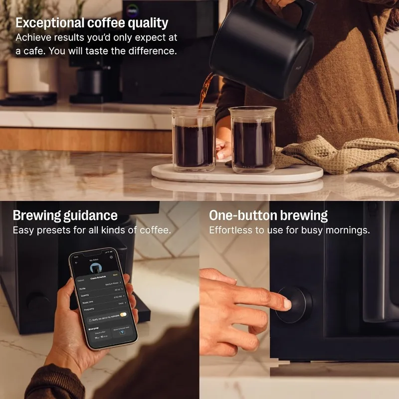 Fellow Aiden Precision Coffee Maker, 10-Cup Thermal Carafe,Built-In Brewing Guidance,Scheduling,Removable Water Tank,Matte Black 5