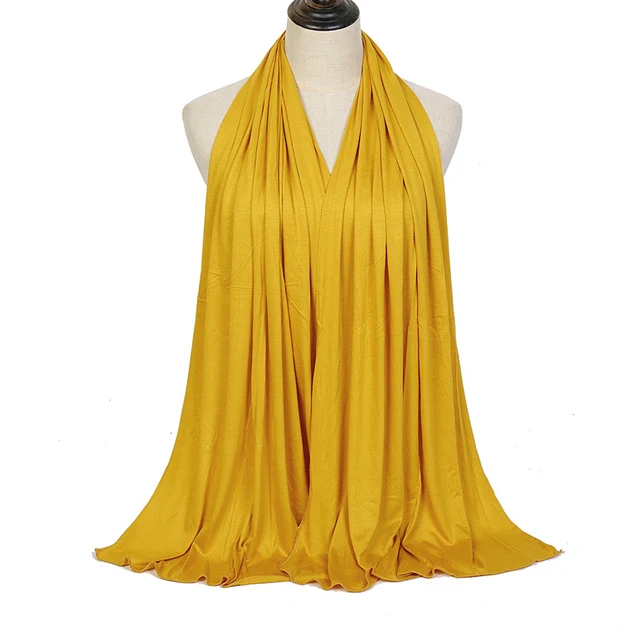 Écharpe Hijab en Jersey de coton Modal de qualité supérieure, châle musulman Long, Turban doux uni, bandeau pour femmes, bandeau africain 170x60cm