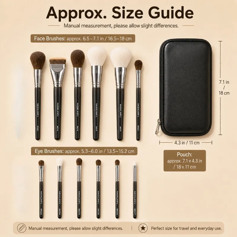 Set Completo di 14 Pennelli per il Trucco, Pennelli per Viso e Occhi con Custodia Portatile per Cipria, Blush, Contouring, Fondotinta, Ombretto, Kit Cosmetico - immagine 3