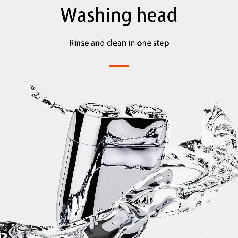 Mini Electric Shaver Men's Razor Beard Trimmer Shaver Double Head Beard Razor IPX7 Waterproof Rechargeable Portable Pocket