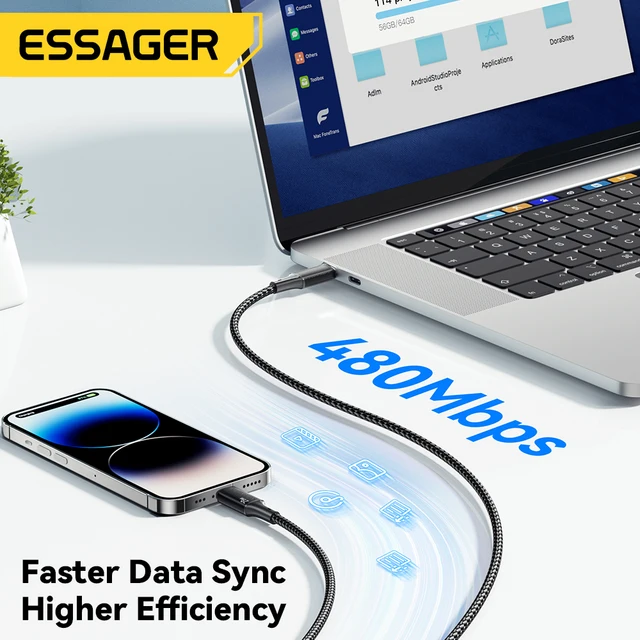 Essager USB C Cable For iPhone 14 13 12 11 Pro Max Xs 8 Plus iPad Macbook Wire 29W PD Fast Charging Type C To Lighting Data Cord 3