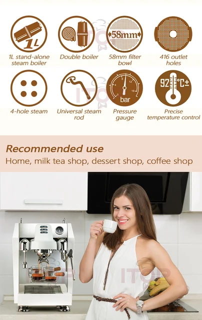 ITOP CM3129 Commercial Coffee Machine 9Bar ULKA Pump Espresso Maker Steam  Milk Froth with 4 Holes Semi-automatic Coffee Machine - AliExpress