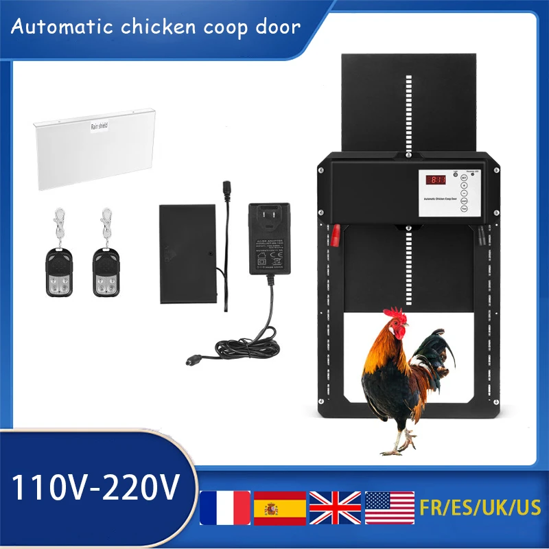Automatic Chicken Coop Door,Timer & Light Sensor,Remote Control,Door