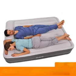 Colchón inflable flocado para el hogar, cama de aire portátil con bomba integrada, almohada plegable, colchón de aire