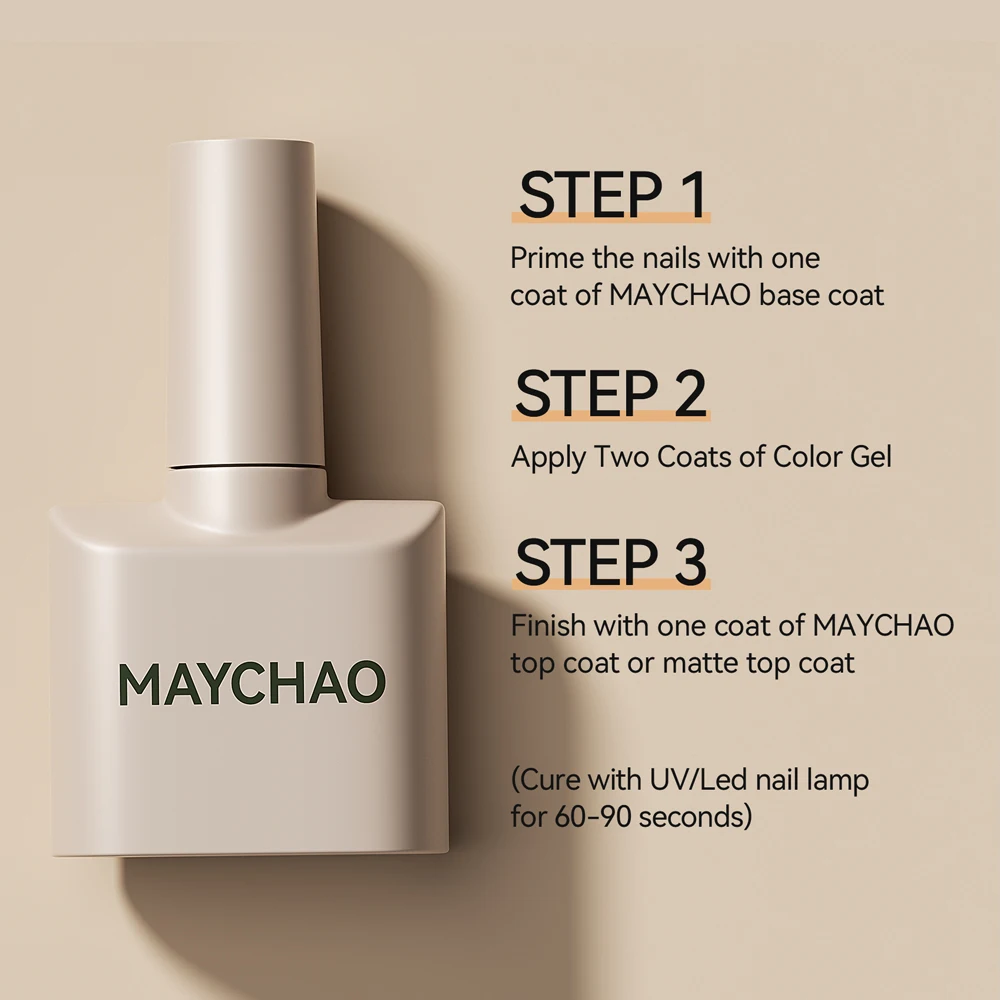 MAYCHAO 12ml Gel Nail Polish 48 Colors Glossy Semi Permanent Soak Off UV LED Frosted Gel Nails Painting Varnish 5