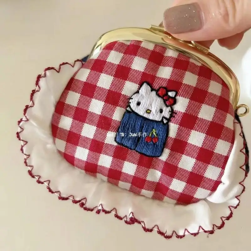 

Hellokittys Кошелек для монет Косметичка женская портативная вышивка милая сумка для хранения аниме игрушки для детей кукла подарок на день рождения