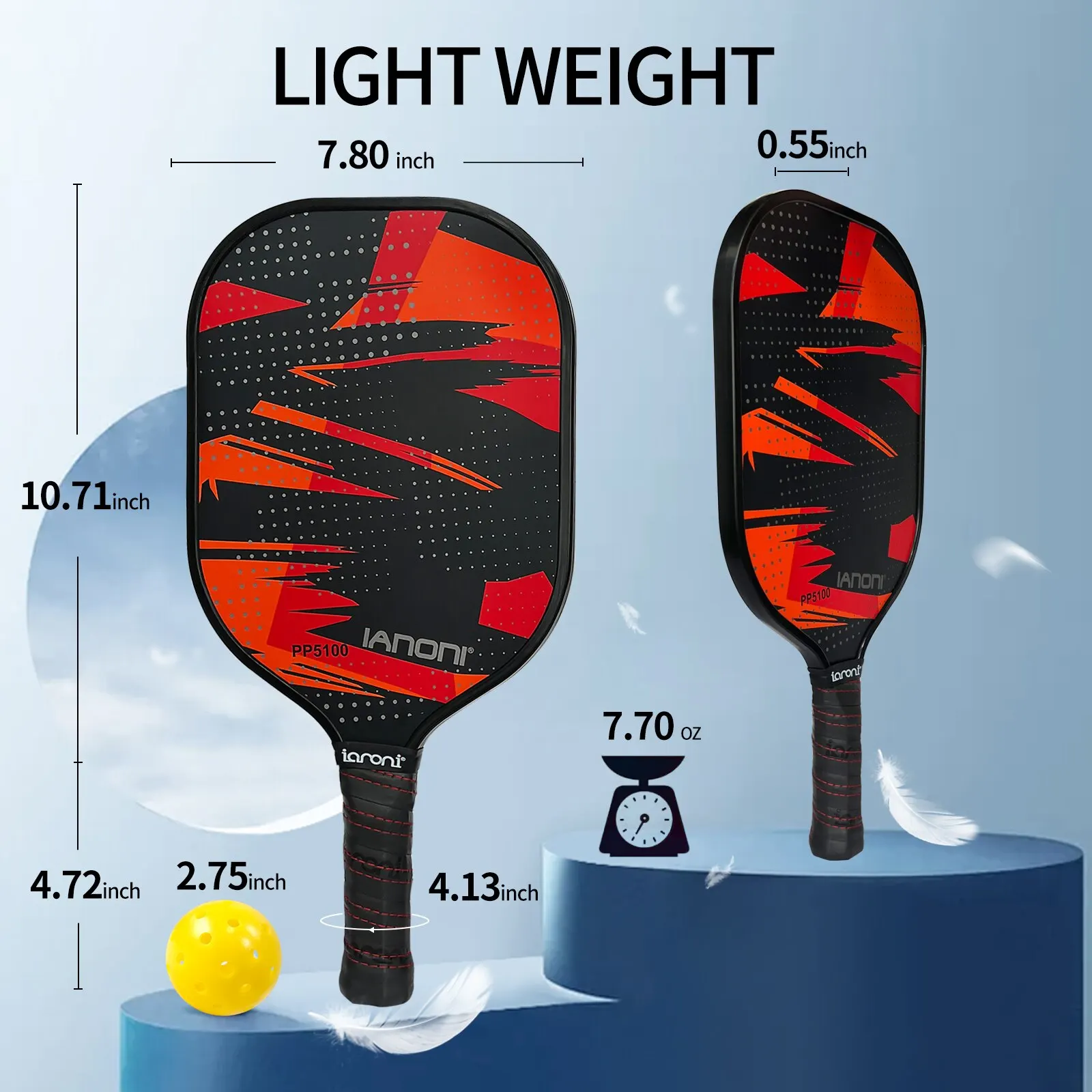 IANONI Pickleball Paddles, Fiberglass Surface Pickleball Set with 2 Rackets,4 Balls,1 Portable Car pickleball paddles set