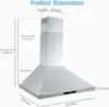 Wall Mount Kitchen 30 inch Duct Convertible Range Hood 700CFM, 3 Speed Fan LED Light Range Hood USYS0375A 6