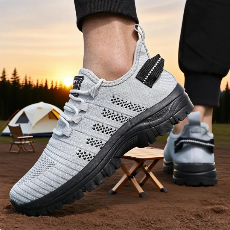 Mesh Men's Sneakers Fashionable Lightweight Breathable Knit Upper Casual Runs Shoes 2025 Stylish Fitness Footwear Designer Shoes